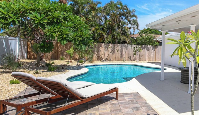 NEW! Luxury sun-filled home w/ private pool - 5 min walk to the beach!