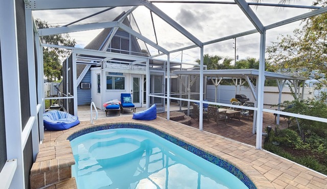 NEW - Waterfront A Frame - Screened In Pool - Pet Friendly - Private Dock