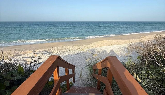 Oceanfront Beach House w/Private Beach Access, Ocean Views & Huge Deck -2BR/2BA in Melbourne Beach