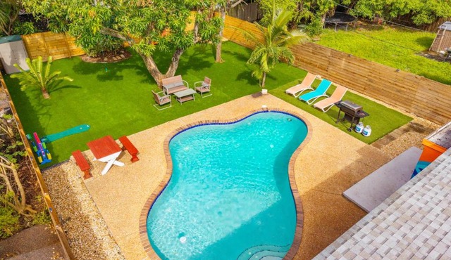 Private Pool Patio Games BBQ Family Fun