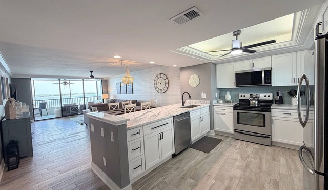 Punta Rassa 4-502: Beautiful waterfront views just steps away from a private fishing pier.
