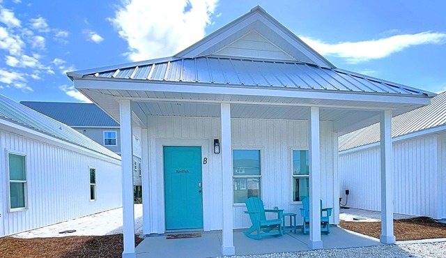 "Redfish Cottage" is a pet friendly, 2 bed, 1 1/2 bath unit accepting 5 guests. Pool Coming 2025!