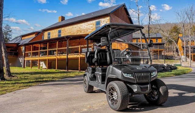 Resort Cabin with Golf Cart, Hot Tub, Indoor Pool - Hiking, Pickleball, Fishing