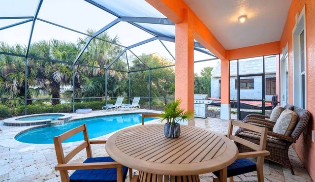 Sunkissed Stays w/Screened-in Pool & Hot Tub, Steps to the Beach