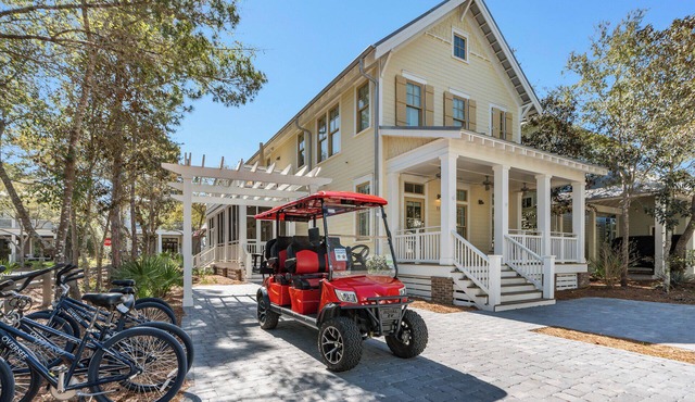 Watercolor Home - Three Master Suites - Six Seater Golf Cart