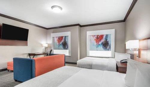 Queen Room with Two Queen Beds and Sofa Bed - Mobility Accessible - Roll-In Shower - Non-Smoking