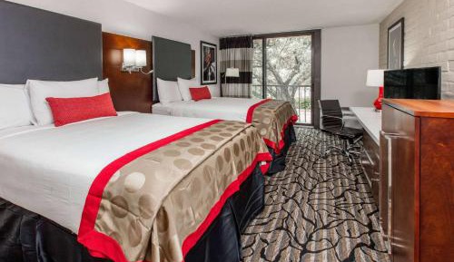 Double Room with Two Double Beds and Private Balcony - Non-Smoking