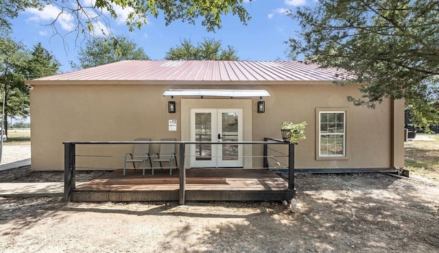 Modern Farmhouse Cargo Home Retreat with Pool & Goats near Houston in Hempstead, Texas